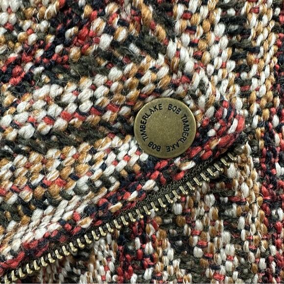 Bob Timberlake Womens Wool Blend Jacquard Tweed Moto Jacket Coat Size L - Picture 4 of 11